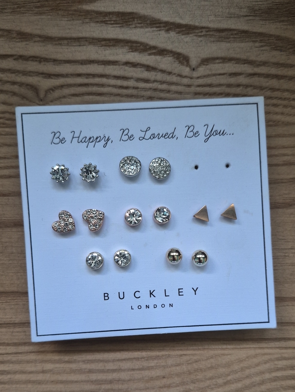 Buckley London "Be Happy, Be Loved" Mixed Earring Set